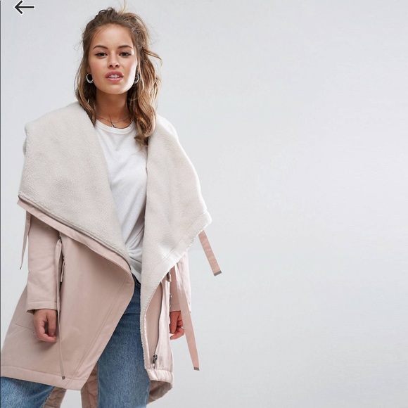 asos pink parka